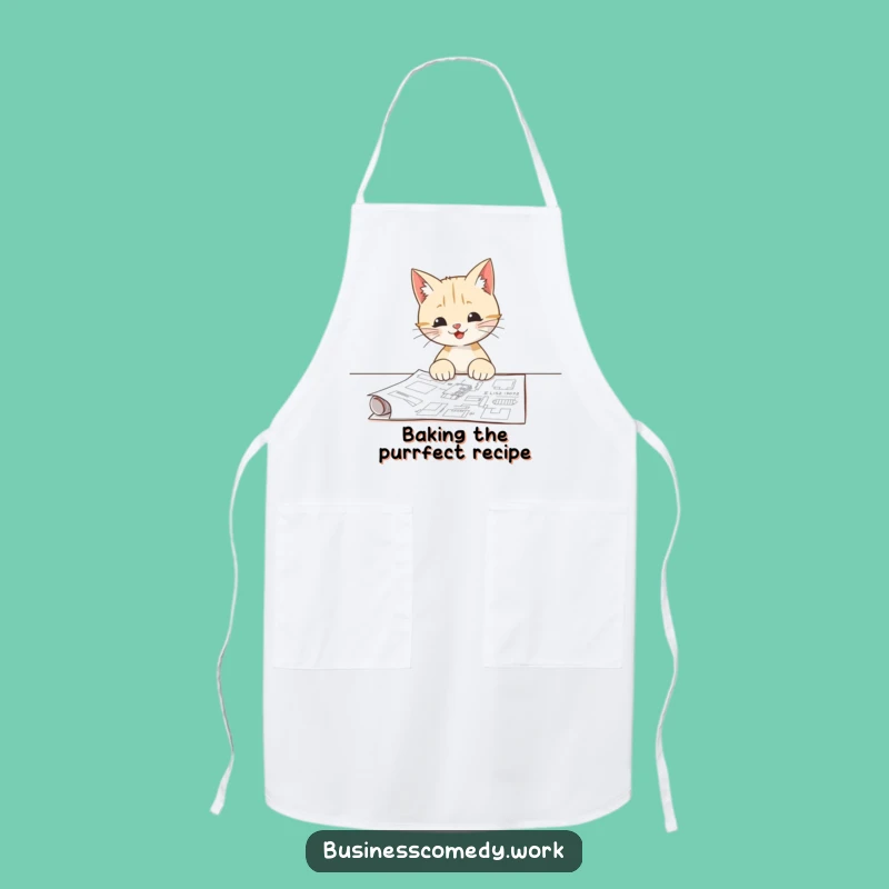 Funny Cat Blueprint Apron: Cook Up Purrfect Plans