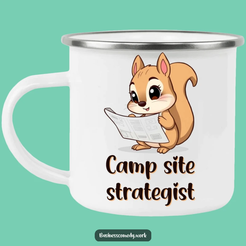 Funny Squirrel Blueprint Camping Mug - Curious Outdoor Planner Gift