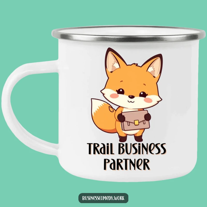 Funny Fox Briefcase Camping Mug - Cheerful Business Outdoor Gift