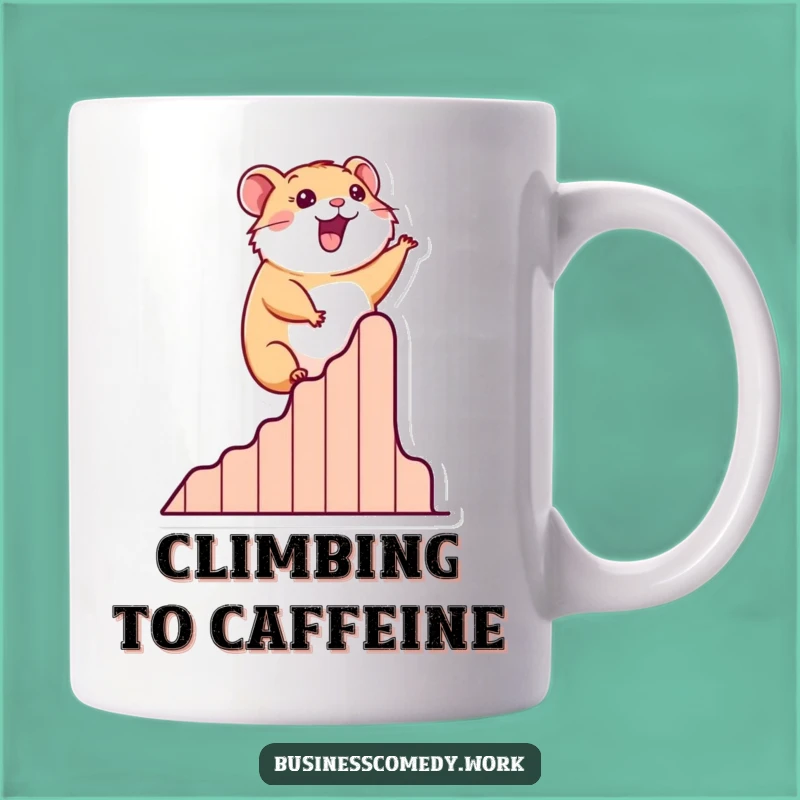 Funny Hamster Success Mug - Happy Climber Motivational Gift