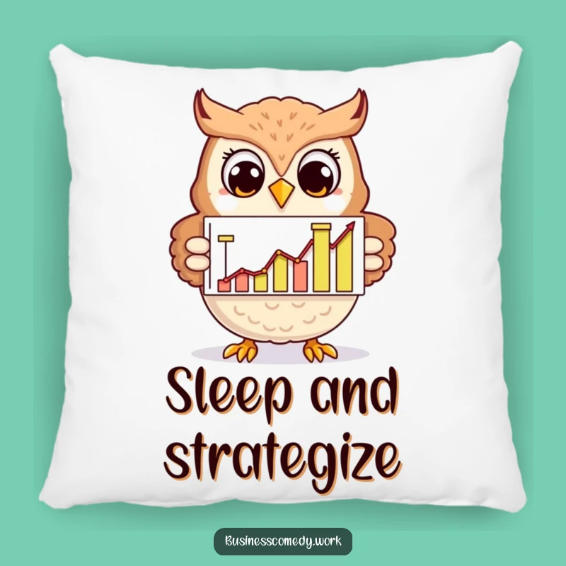 Funny Owl Pillow: Cheerful Analyst Character, Cozy & Smart Humorous Gift