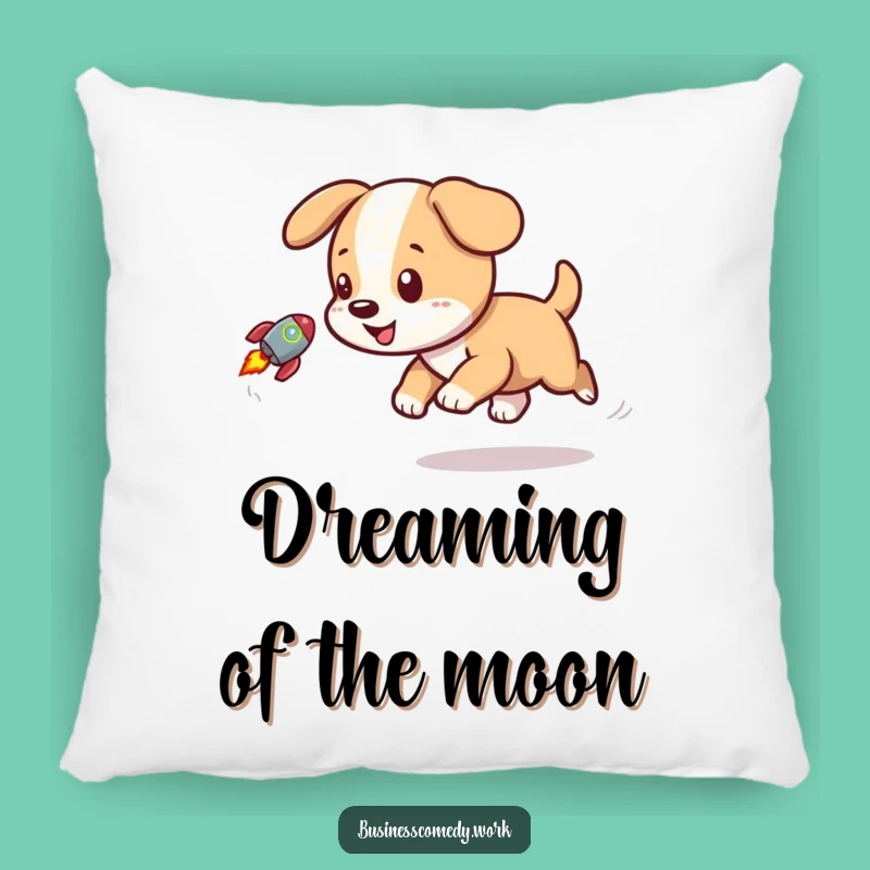 Funny Puppy Rocket Pillow - Cozy Playful Dog Accent Gift