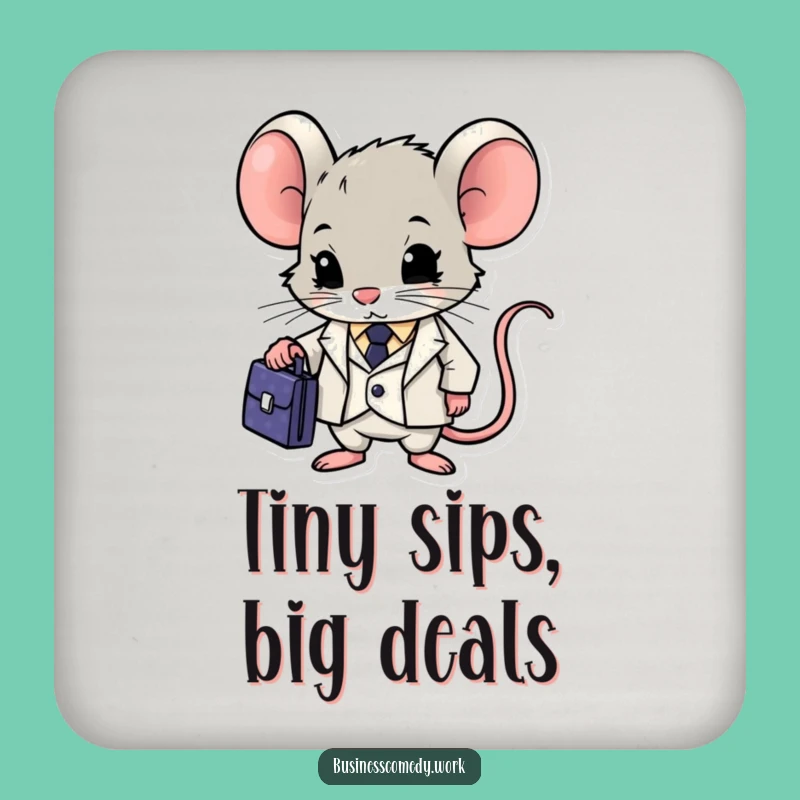 Funny Mouse Coaster: Determined Suit Character Protection, a Humorous Gift