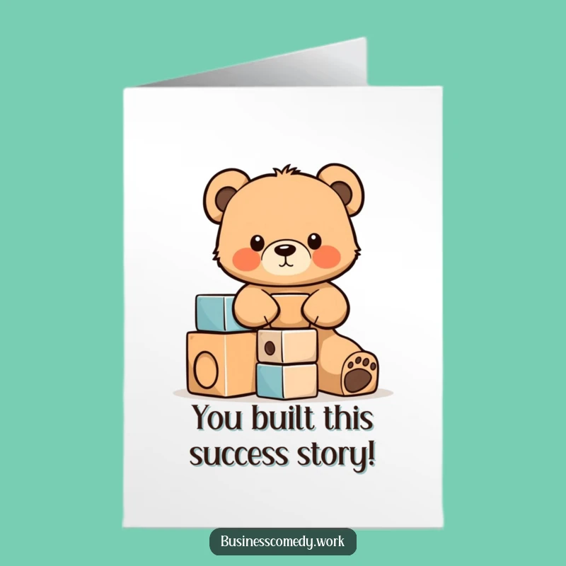 Free Printable Bear Cub Building Goals Card - Funny Downloadable Congratulations Gift