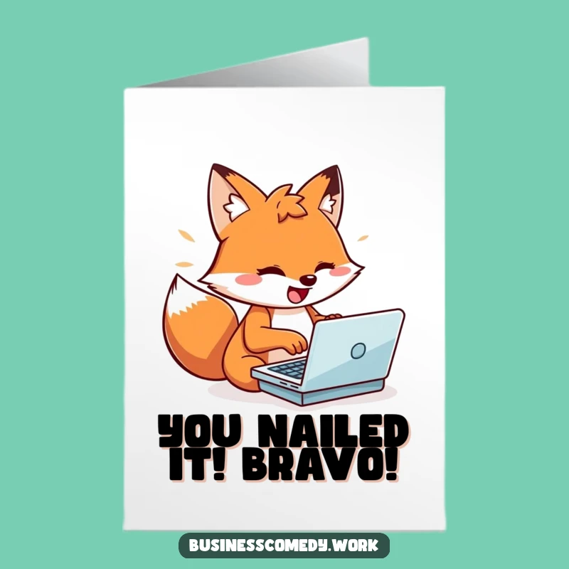 Free Printable Fox Congratulations Card: Speedy Success Funny Downloadable Gift