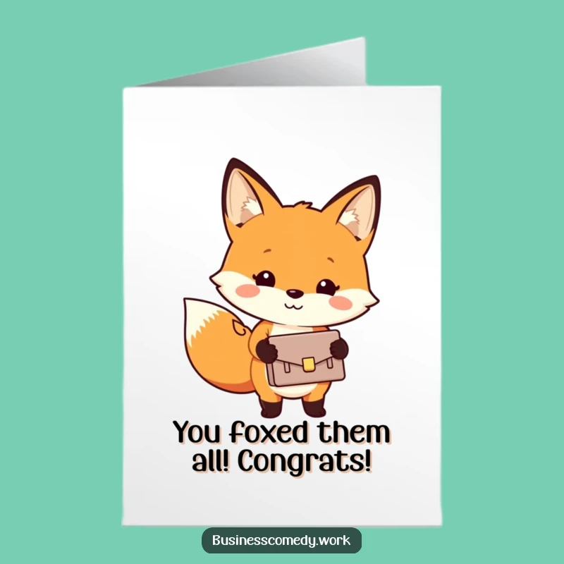Free Printable Fox Deal Done Card - Funny Downloadable Congratulations Gift for Success