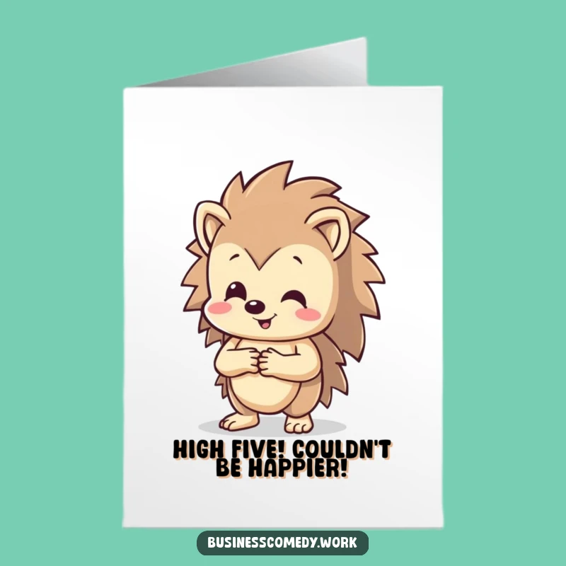 Free Printable Hedgehog Congratulations Card: Cheerful Agreement Funny Downloadable Gift