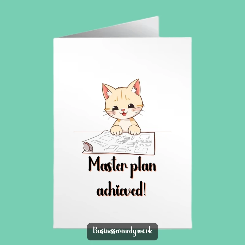 Free Printable Congrats Card: Cat Architect for Celebrating Smart Achievements