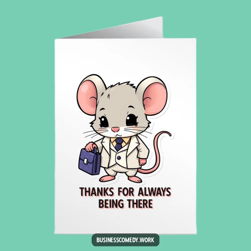 Free Printable Mouse Suit Thank You Card: Grateful Tiny Professional Downloadable Gift