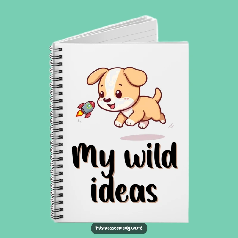 Funny Puppy Rocket Notebook - Playful Dog Adventure Journal Gift