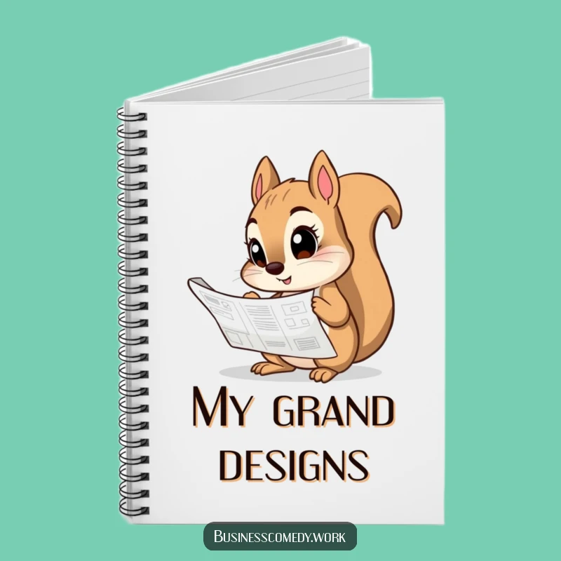 Funny Squirrel Blueprint Notebook - Curious Planner Journal Gift