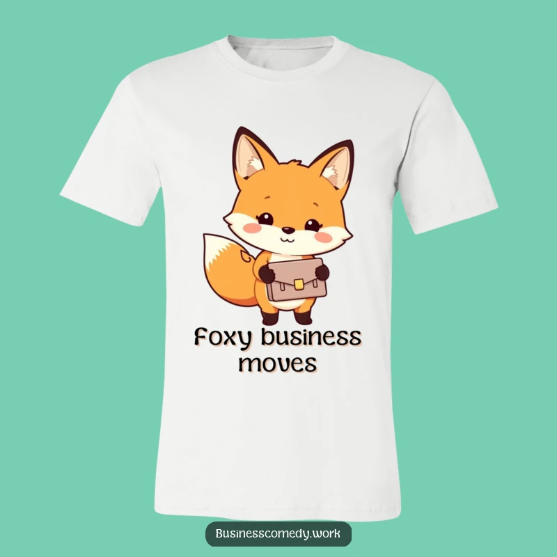 Funny Fox Briefcase T-Shirt - Cheerful Business Animal Tee Gift