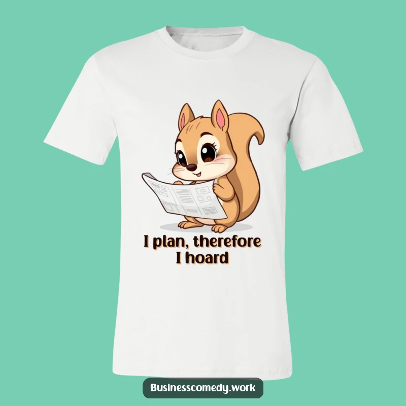 Funny Squirrel Blueprint T-Shirt - Curious Planner Tee Gift