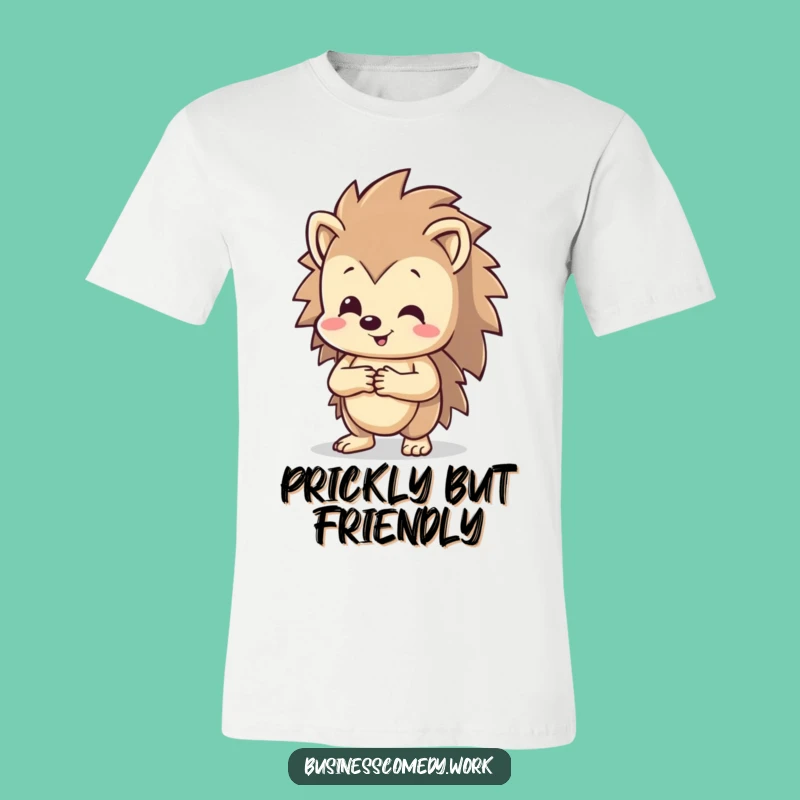 Funny Hedgehog T-Shirt: Happy Handshake Tee, a Friendly & Humorous Gift