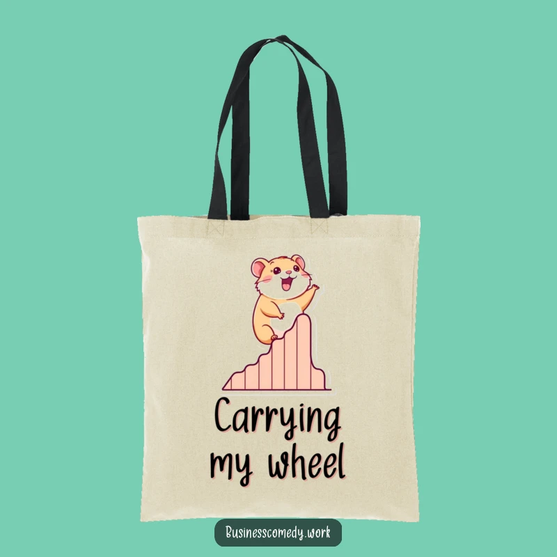 Funny Hamster Success Tote Bag - Happy Climber Carry-All Gift
